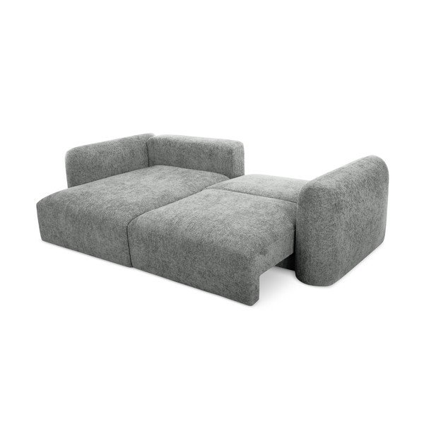 Divano angolare grigio allungabile/con contenitore (con penisola a sinistra/con chaise lounge) con rivestimento in ciniglia Mele – Makamii-image-2