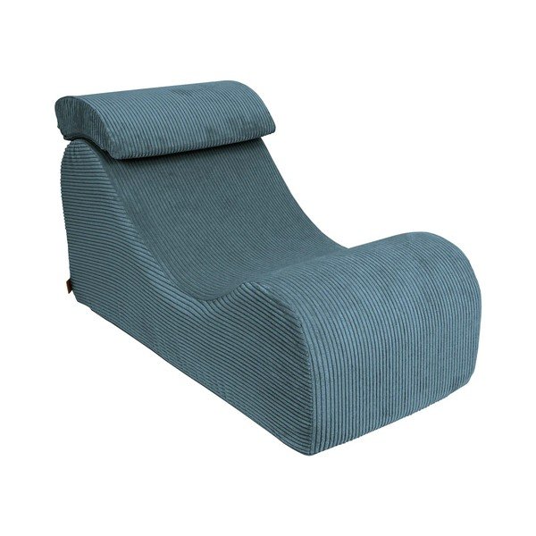 Poltrona per bambini turchese con rivestimento in velluto a coste Wave – Meowbaby-image-3