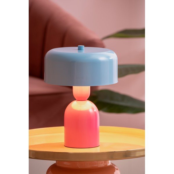 Lampada da tavolo blu/rosa in metallo (altezza totale 24 cm) Double Funky – Leitmotiv-image-1