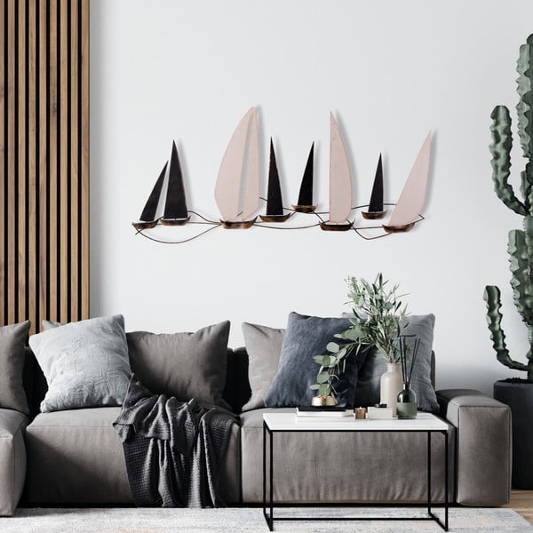 Decorazione murale in metallo 117x52 cm Ocean - Wallity-image-1