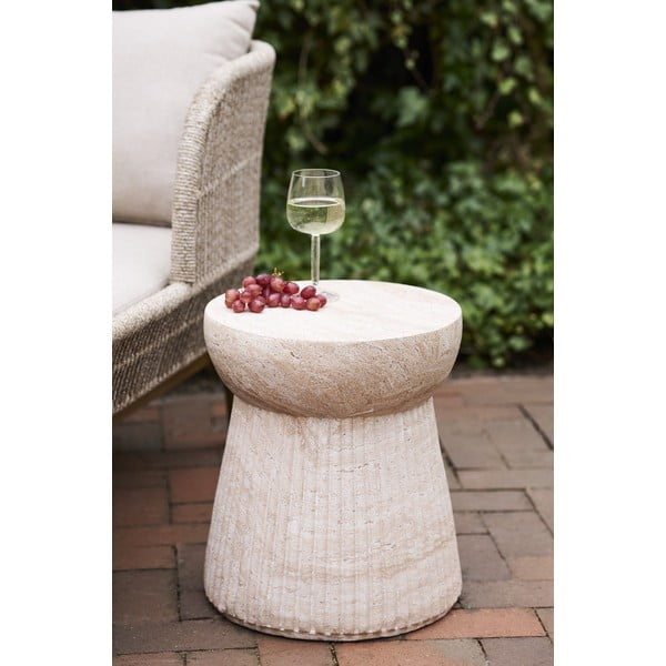 Tavolino da giardino rotondo in pietra ø 37 cm Bonn – House Nordic-image-2