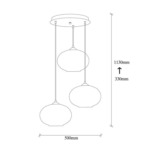 Lampadario in giallo ocra/nero con paralume in vetro ø 50 cm Camini – Opviq lights-image-4