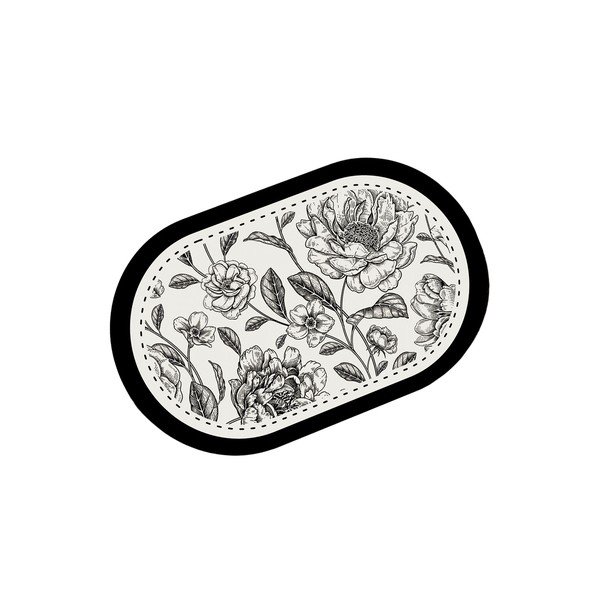 Tappetino per il bagno bianco e nero 60x100 cm Rasse – Foutastic