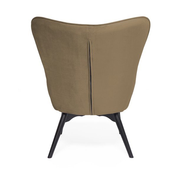 Poltrona e poggiapiedi grigio-marrone con poggiapiedi nero Cora Velvet - Vivonita-image-3