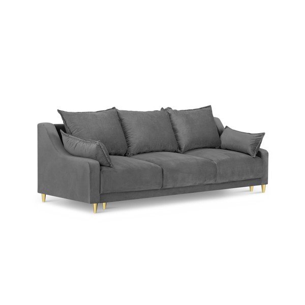 Divano letto grigio chiaro con contenitore Pansy, 215 cm - Mazzini Sofas