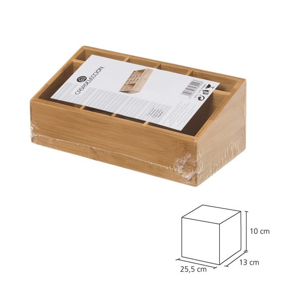 Organizer da bagno in bambù per cosmetici in colore naturale - Casa Selección-image-2