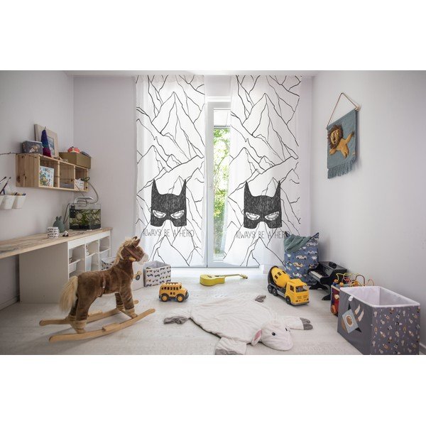Tenda per bambini bianca e nera in raso di cotone 110x170 cm Be a Hero – Butter Kings-image-1