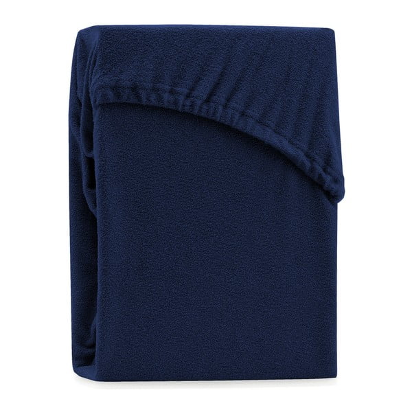 Lenzuolo elastico blu scuro per letto matrimoniale Siesta, 220/240 x 220 cm Ruby - AmeliaHome