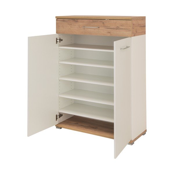 Scarpiera bianca naturale con cassetti in rovere Topix - Germania-image-2