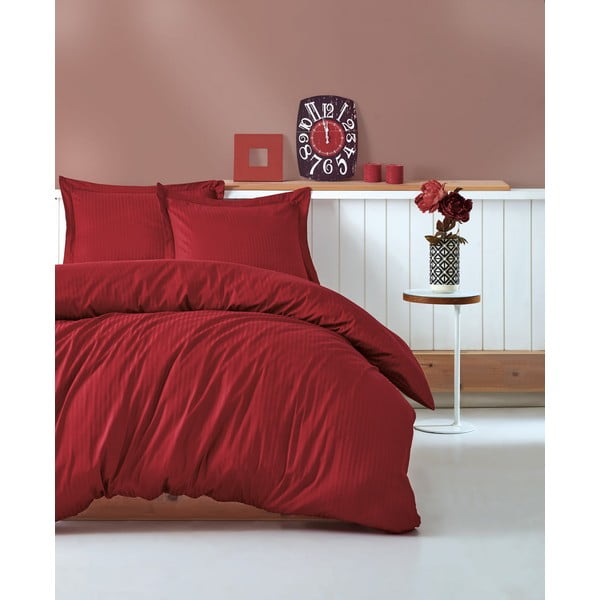 Lenzuolo matrimoniale rosso Stripe, 200 x 220 cm - Mijolnir