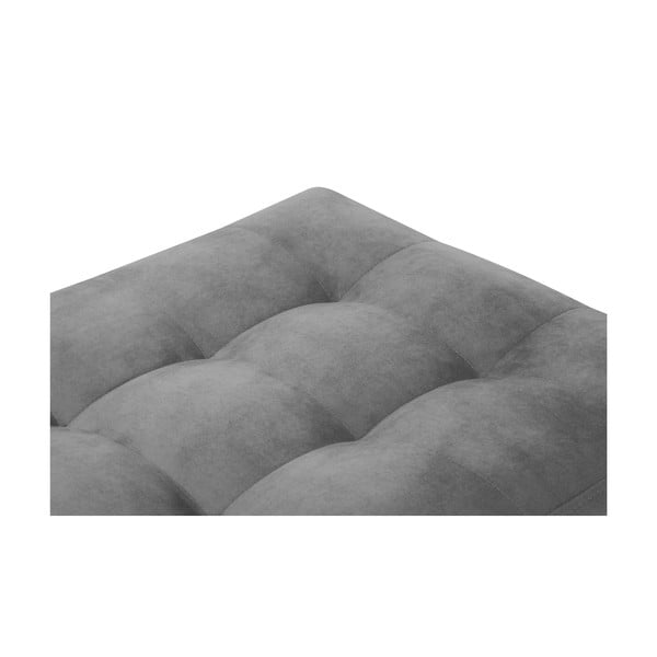 Poggiapiedi in velluto grigio chiaro Santo - Milo Casa-image-4