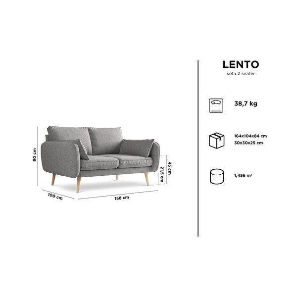 Divano beige , 158 cm Lento - Kooko Home-image-4