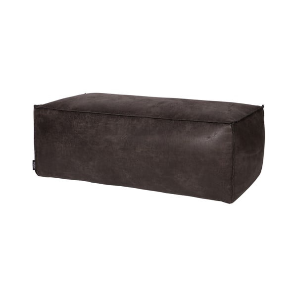 Poggiapiedi nero con rivestimento in finta pelle Rodeo – WOOOD-image-2