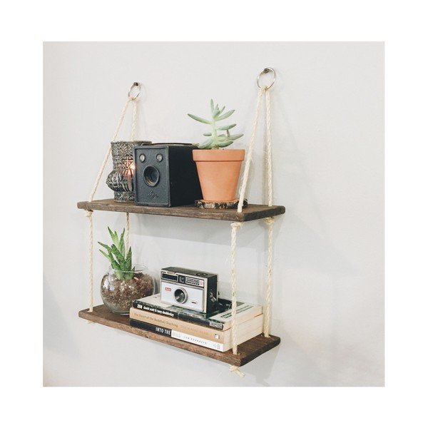 Mensola sospesa in legno Stringy - Evila Originals-image-2