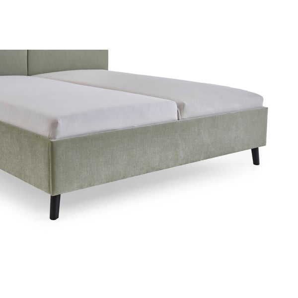 Letto matrimoniale imbottito verde chiaro con rete inclusa 180x200 cm Piano – Meise Möbel-image-4