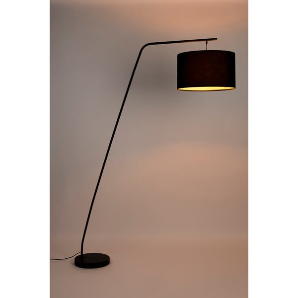Lampada da terra nera con paralume in tessuto (altezza 220 cm) Martine - White Label-image-1