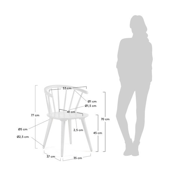 Set di 2 sedie da pranzo bianche Krise - La Forma-image-2