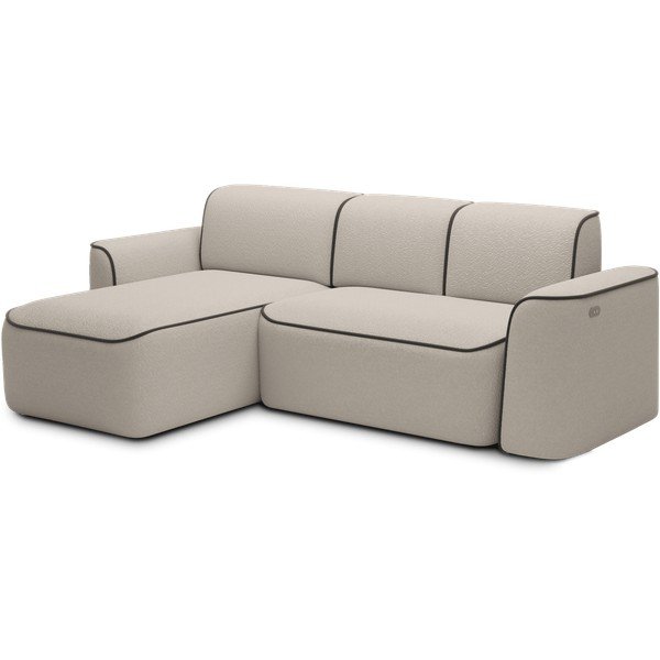 Divano angolare beige (con penisola a sinistra/con chaise lounge) e rivestimento in bouclé Ume – ELTAP-image-2