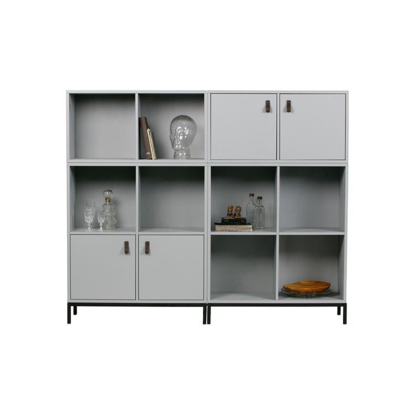 Libreria modulare in legno di pino grigio 81x81 cm Vt - vtwonen-image-4
