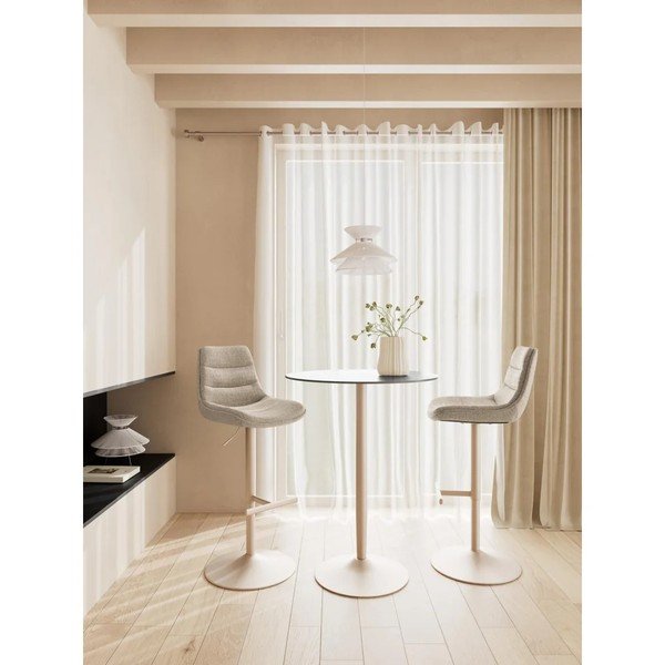 Set di sbagelli da bar beige imbottito con altezza regolabile/girevoli 2 pz (altezza della seduta 65 cm) Adisa – Actona-image-1