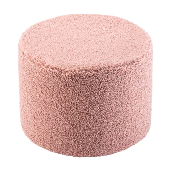 Pouf per bambini rosa con rivestimento in bouclé – Wigiwama