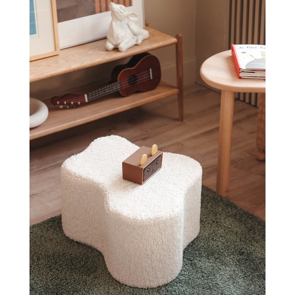 Pouf per bambini color crema con rivestimento in bouclé Cloud – Wigiwama-image-3