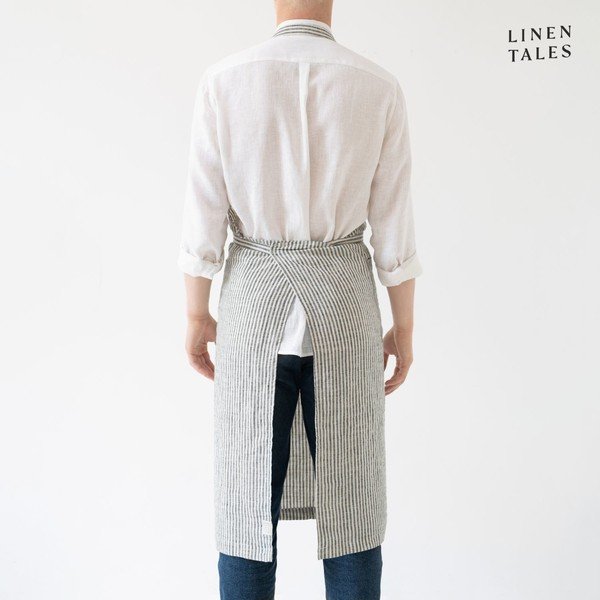 Grembiule in lino Thin Black Stripes - Linen Tales-image-2