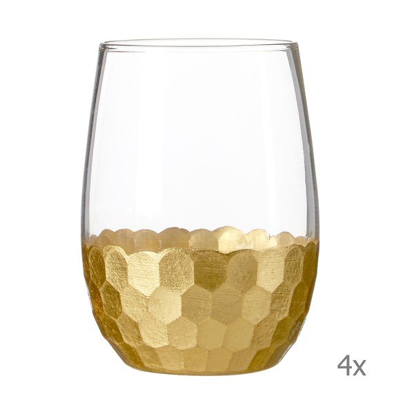 Set di 4 bicchieri con dettagli dorati Astrid, 240 ml - Premier Housewares