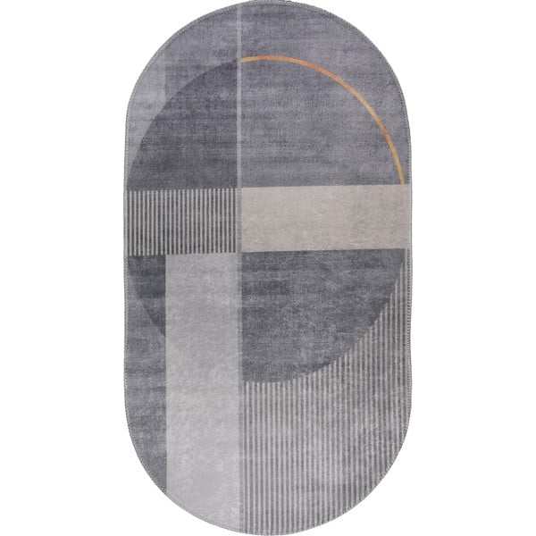 Tappeto lavabile grigio 80x120 cm Oval - Vitaus