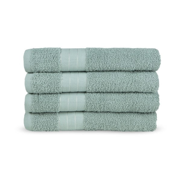 Set di 4 asciugamani in spugna di cotone verde chiaro 50x100 cm - Good Morning