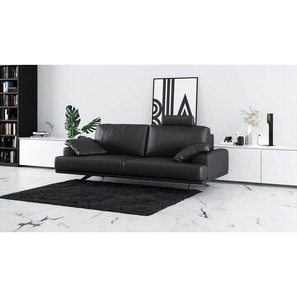 Divano in pelle grigio scuro 220 cm Prado - MESONICA-image-1