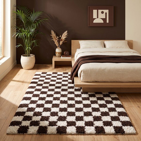Tappeto marrone/color crema 80x150 cm Grida – ESTE-image-3