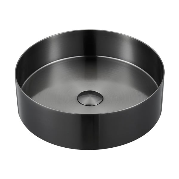 Lavabo rotondo nero in acciaio inox ø 38 cm Aurum – Sapho