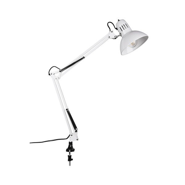 Lampada da tavolo bianca con struttura flessibile/con clip (altezza totale 73,5 cm) Tajo – Trio