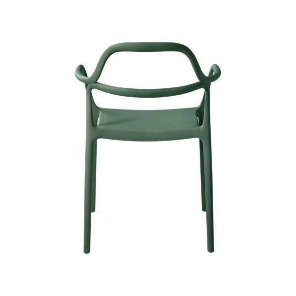 Sedie da pranzo in set verde scuro in plastica con braccioli/impilabili 2 pz Karlaby – Jotex-image-2