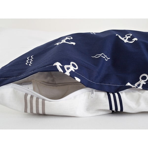 Biancheria da letto in crêpe blu scuro per letto singolo 140x200 cm Exclusive - B.E.S.-image-4