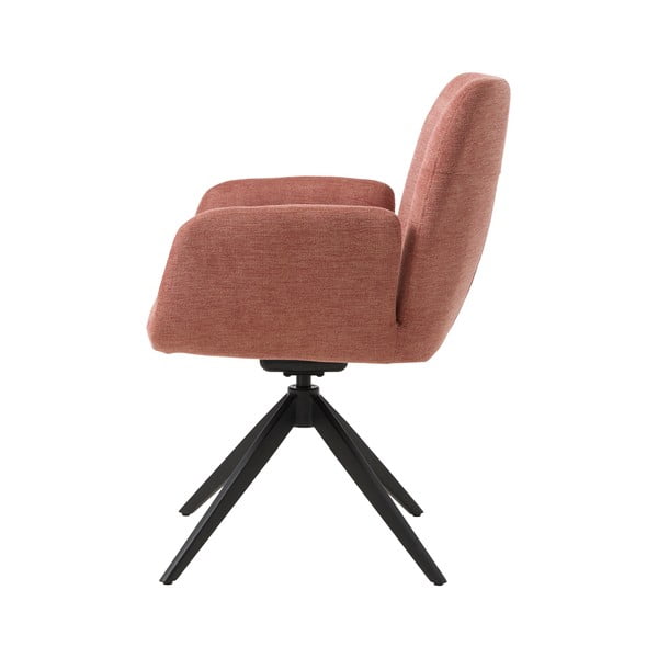 Sedia da pranzo rosa in imbottito con braccioli Roxana – Unique Furniture-image-3