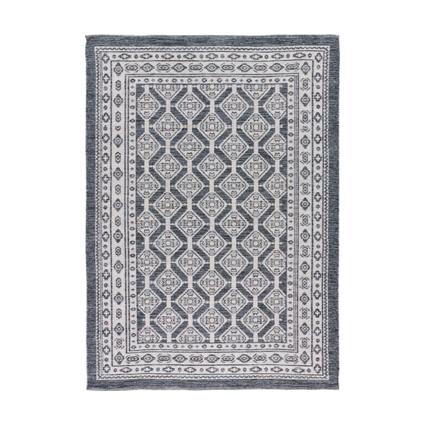 Tappeto blu in cotone riciclato lavabile/tessuto a mano 120x170 cm Chandia – Universal