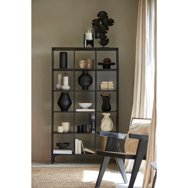 Libreria in legno di mango nero 106x190 cm Rayna - Light & Living-image-1