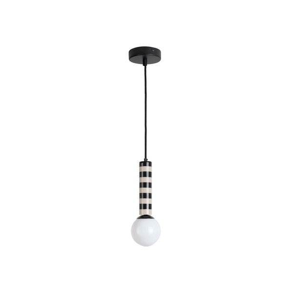 Lampadario nero/grigio tortora in metallo ø 12 cm Rayado – Leitmotiv-image-2