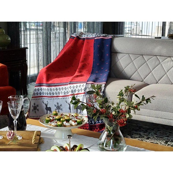Coperta natalizia in cotone 200x150 cm - Mila Home-image-1