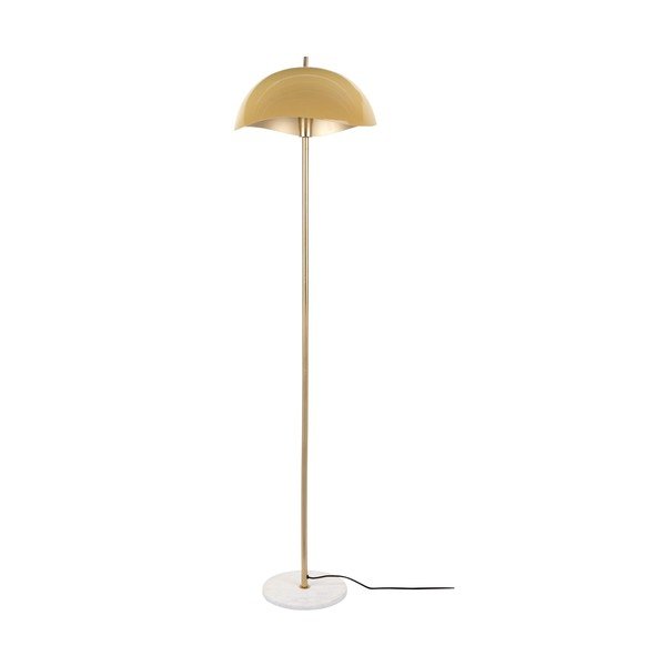 Lampada da terra in senape/oro con paralume in metallo (altezza 154 cm) Waved - Leitmotiv