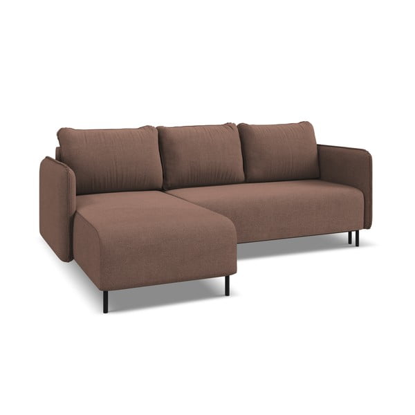 Divano angolare rosa allungabile/con contenitore (con penisola a sinistra) Luana – Makamii-image-4