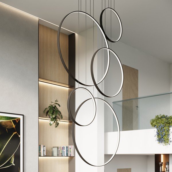 Lampadario LED nero in alluminio RIO – Thoro-image-2