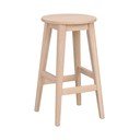 Sedia da bar di colore naturale in rovere massiccio (altezza della seduta 65 cm) Austin – Rowico