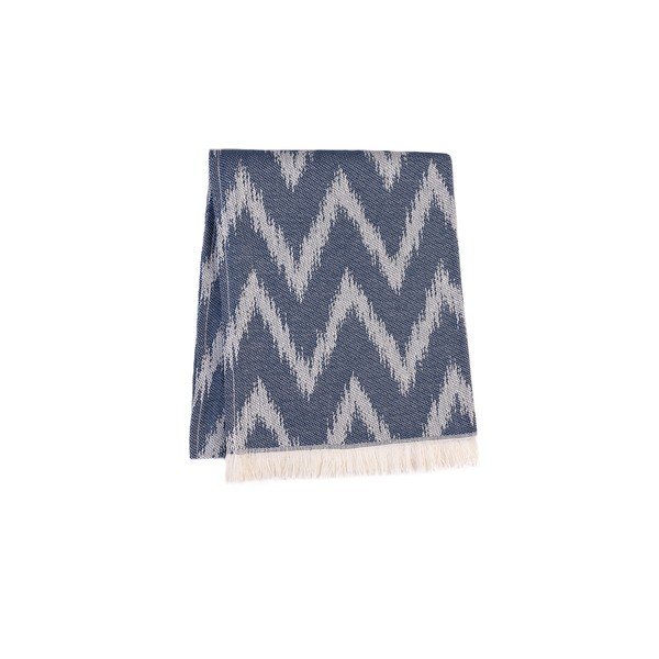 Coperta blu scuro in misto cotone 140x180 cm Mallorca – Euromant