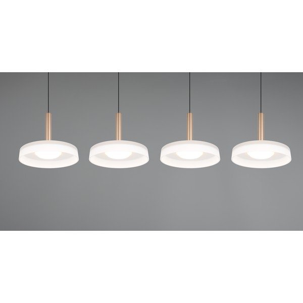 Lampadario a LED dimmerabile in nero-bianco-oro con paralume in vetro Celeste - Trio-image-3