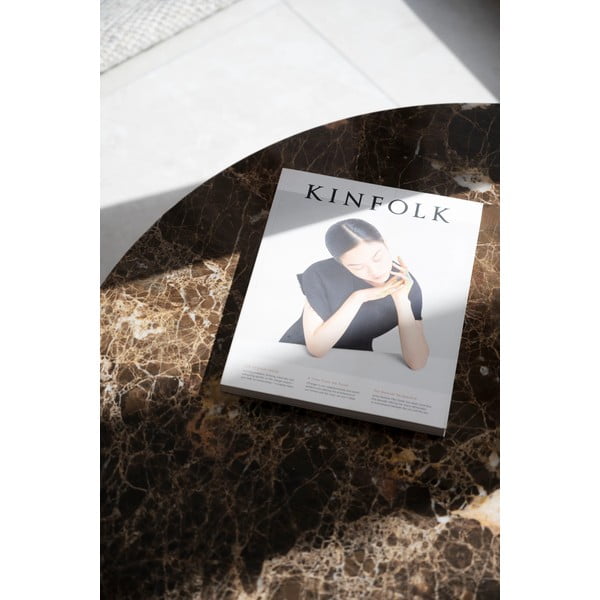 Tavolino rotondo in marmo marrone 90x90 cm Brooksville - Rowico-image-2