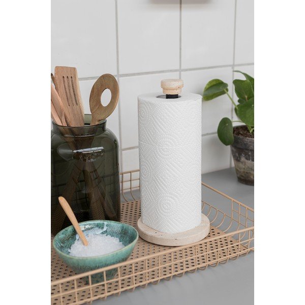 Portasciugamano da cucina beige in pietra ø 12,5 cm Traventine – Mette Ditmer Denmark-image-1