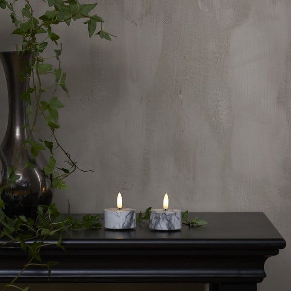 Candele LED in set da 2 (altezza 6 cm) Flamme Marble - Star Trading-image-1